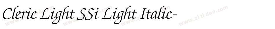 Cleric Light SSi Light Italic字体转换